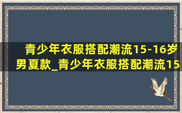 青少年衣服搭配潮流15-16岁男夏款_青少年衣服搭配潮流15-16岁男裤