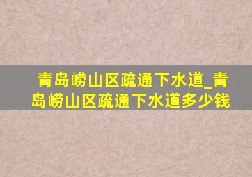 青岛崂山区疏通下水道_青岛崂山区疏通下水道多少钱