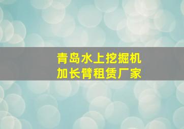 青岛水上挖掘机加长臂租赁厂家