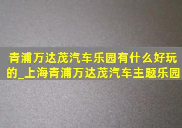 青浦万达茂汽车乐园有什么好玩的_上海青浦万达茂汽车主题乐园