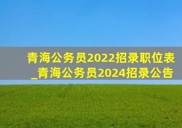 青海公务员2022招录职位表_青海公务员2024招录公告