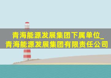 青海能源发展集团下属单位_青海能源发展集团有限责任公司