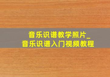 音乐识谱教学照片_音乐识谱入门视频教程