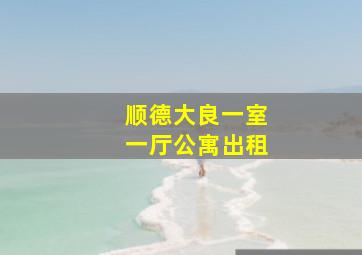 顺德大良一室一厅公寓出租