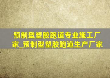 预制型塑胶跑道专业施工厂家_预制型塑胶跑道生产厂家