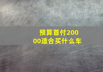 预算首付20000适合买什么车