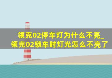 领克02停车灯为什么不亮_领克02锁车时灯光怎么不亮了