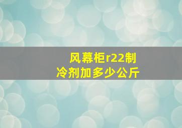 风幕柜r22制冷剂加多少公斤