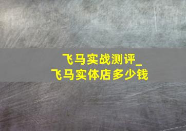 飞马实战测评_飞马实体店多少钱