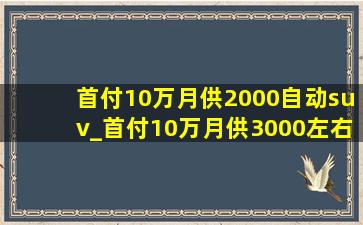 首付10万月供2000自动suv_首付10万月供3000左右suv