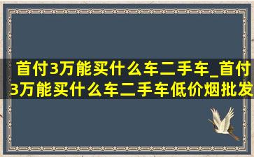 首付3万能买什么车二手车_首付3万能买什么车二手车(低价烟批发网)