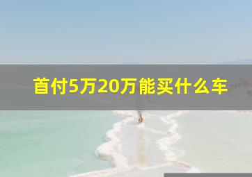 首付5万20万能买什么车