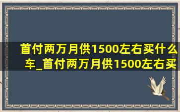 首付两万月供1500左右买什么车_首付两万月供1500左右买什么车新能源