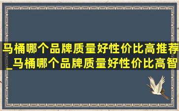 马桶哪个品牌质量好性价比高推荐_马桶哪个品牌质量好性价比高智能