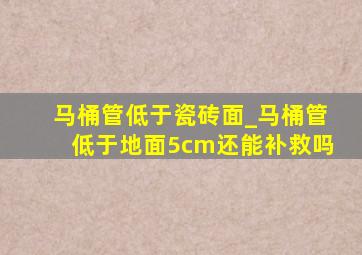 马桶管低于瓷砖面_马桶管低于地面5cm还能补救吗