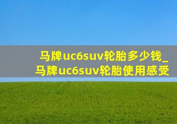 马牌uc6suv轮胎多少钱_马牌uc6suv轮胎使用感受