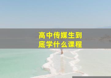 高中传媒生到底学什么课程