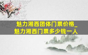 魅力湘西团体门票价格_魅力湘西门票多少钱一人