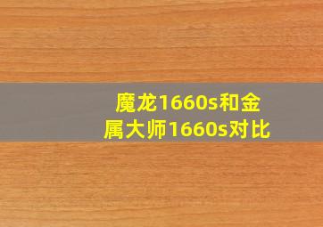 魔龙1660s和金属大师1660s对比