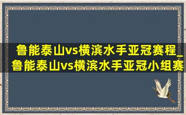 鲁能泰山vs横滨水手亚冠赛程_鲁能泰山vs横滨水手亚冠小组赛