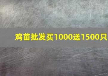 鸡苗批发买1000送1500只