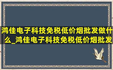 鸿佳电子科技(免税低价烟批发)做什么_鸿佳电子科技(免税低价烟批发)