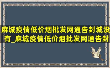 麻城疫情(低价烟批发网)通告封城没有_麻城疫情(低价烟批发网)通告封城吗