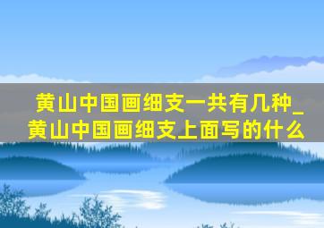 黄山中国画细支一共有几种_黄山中国画细支上面写的什么