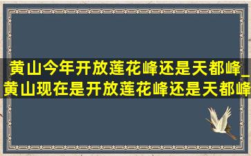 黄山今年开放莲花峰还是天都峰_黄山现在是开放莲花峰还是天都峰