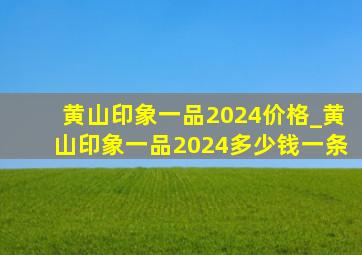 黄山印象一品2024价格_黄山印象一品2024多少钱一条