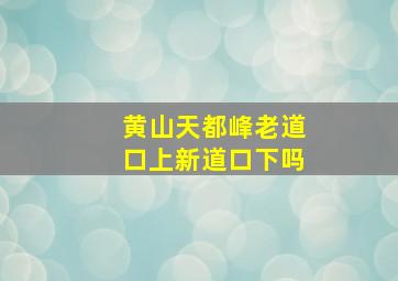 黄山天都峰老道口上新道口下吗