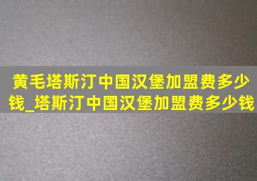 黄毛塔斯汀中国汉堡加盟费多少钱_塔斯汀中国汉堡加盟费多少钱