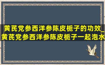 黄芪党参西洋参陈皮栀子的功效_黄芪党参西洋参陈皮栀子一起泡水