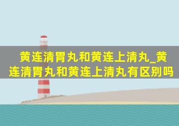 黄连清胃丸和黄连上清丸_黄连清胃丸和黄连上清丸有区别吗