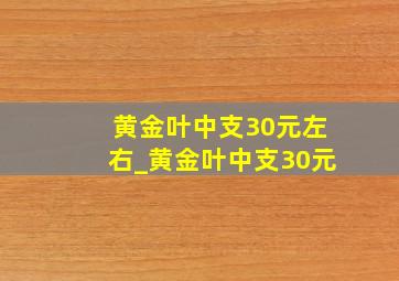 黄金叶中支30元左右_黄金叶中支30元