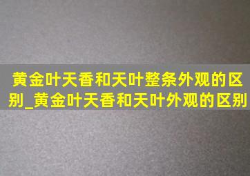 黄金叶天香和天叶整条外观的区别_黄金叶天香和天叶外观的区别