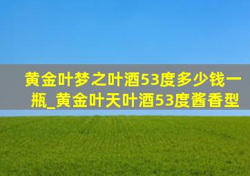 黄金叶梦之叶酒53度多少钱一瓶_黄金叶天叶酒53度酱香型