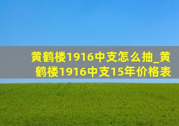 黄鹤楼1916中支怎么抽_黄鹤楼1916中支15年价格表