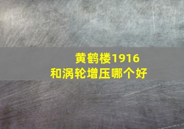 黄鹤楼1916和涡轮增压哪个好