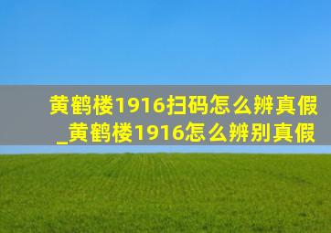 黄鹤楼1916扫码怎么辨真假_黄鹤楼1916怎么辨别真假