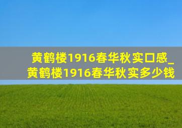 黄鹤楼1916春华秋实口感_黄鹤楼1916春华秋实多少钱