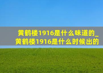 黄鹤楼1916是什么味道的_黄鹤楼1916是什么时候出的