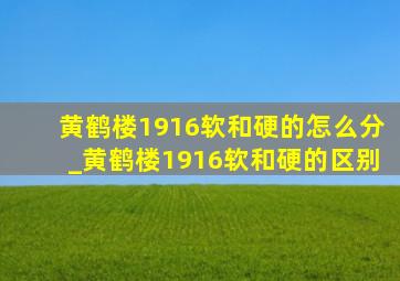 黄鹤楼1916软和硬的怎么分_黄鹤楼1916软和硬的区别