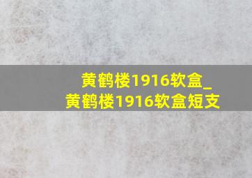 黄鹤楼1916软盒_黄鹤楼1916软盒短支