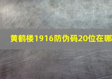 黄鹤楼1916防伪码20位在哪