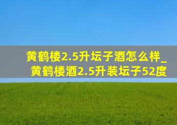 黄鹤楼2.5升坛子酒怎么样_黄鹤楼酒2.5升装坛子52度