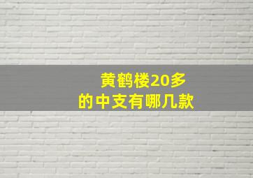 黄鹤楼20多的中支有哪几款