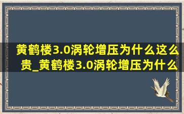 黄鹤楼3.0涡轮增压为什么这么贵_黄鹤楼3.0涡轮增压为什么买不到