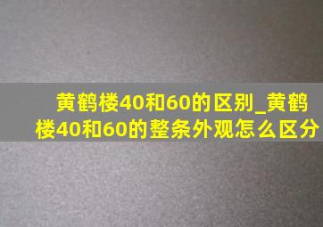 黄鹤楼40和60的区别_黄鹤楼40和60的整条外观怎么区分