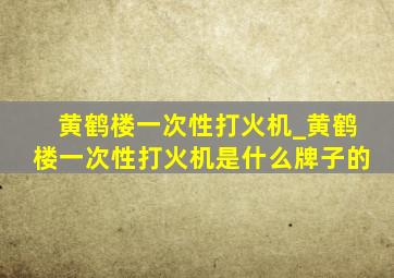 黄鹤楼一次性打火机_黄鹤楼一次性打火机是什么牌子的